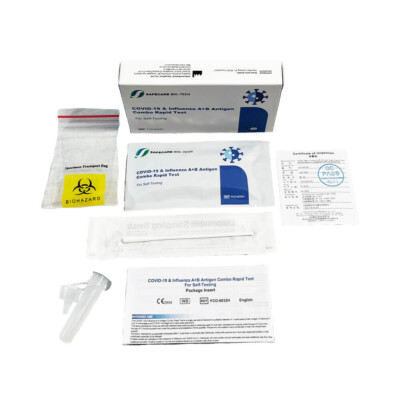 5x SafeCare COMBO Antigen-Schnelltest Nasal Laientest Co-Vi + Influenza A+B