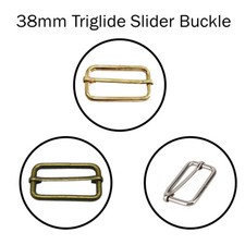 Metal Adjustable Buckle Sliding Bar Webbing Belt Fasteners for Leather Coat 38mm