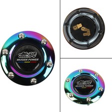 Mugen Carbon Fiber Steering Wheel Center Horn Button Neo Chrome Aluminum Edge