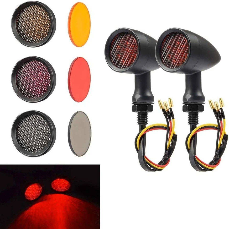 For Harley Sportster XL 1200 883 Motorcycle LED Turn Signal Blinker Brake Lights - Image 2 of 4