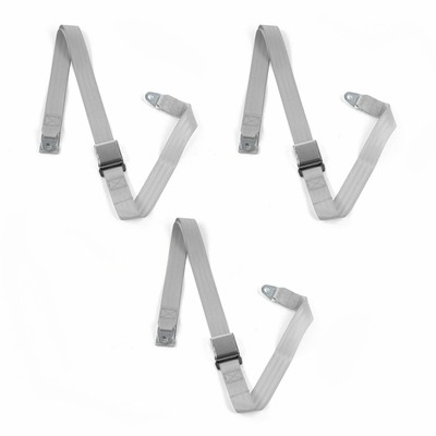 Triumph TR250 1961-1976 Airplane 2pt Gray/Grey Lap Bench Seatbelt Kit - 3