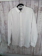 Banana Republic Shirt Men  s Large White Blue Fitted French Button Down Classy