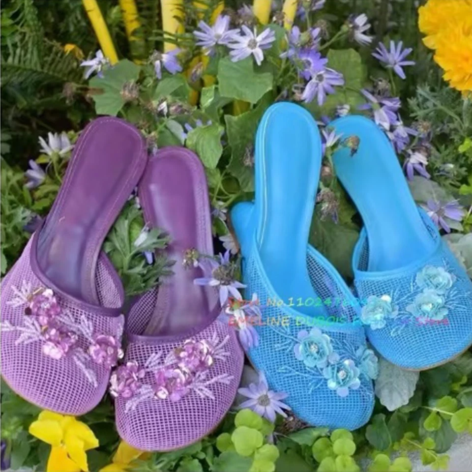 Zapatillas de malla para mujer Sandalias de verano con moño talla dulce Foto 4 de 4