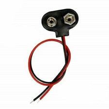 1 2 3 Pcs Snap 9V 9 Volt Battery Clip Connector T Buckle Type Black w/ Cable