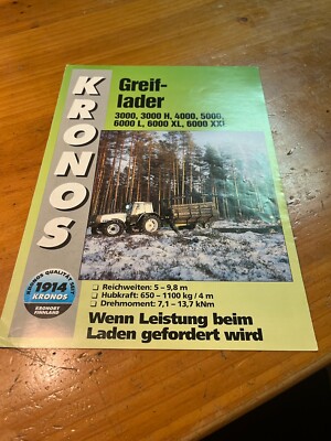 Prospekt Kronos Greiflader Brochüre Traktor Schlepper O