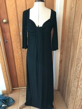 antthony studio black drapey maxi evening gown dress xs bnwt