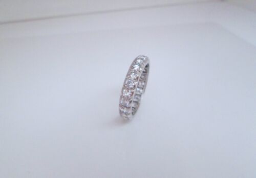 1970s 18ct White Gold 1.70ct Brilliant Full Diamond Eternity Wedding Band Ring - Picture 7 of 9