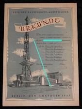 Berliner Rassehunde - Ausstellung ," Teckel " Urkunde 1947
