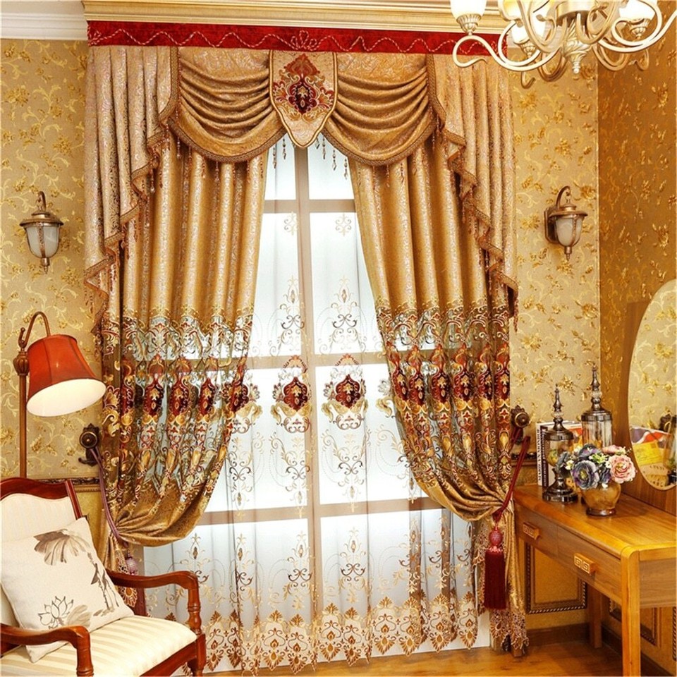 Gold Luxury Curtains for Living Room Window Curtain Bedroom Window ...