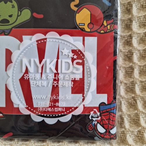 NY Kids Marvel 7 - 8 Black Shirt Top Chibi Cartoon Logo Korean Designer - Picture 2 of 18