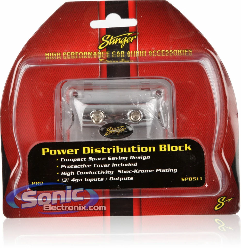 Stinger SPD511 Three 4 gauge Inputs/Outputs Power Ground Distribution T-Block - Image 3 of 3