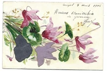 Fantasy - Waffle - Bouquet Of Pink And Purple Flowers In Velvet