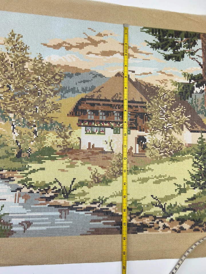 Unbranded Needlepoint Tapestry Canvas Home Mountain Forest 35in By 17in 11 Count - Image 4 of 4