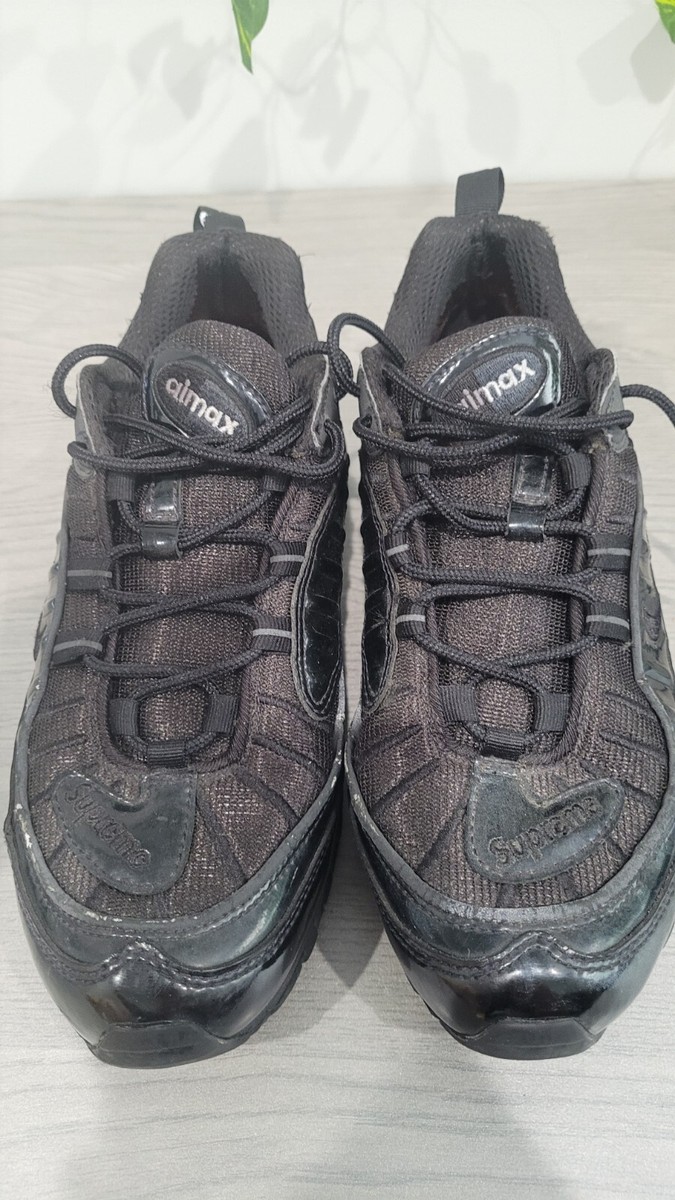 Size 8 Nike Supreme x Air Max 98 Black Men's 844694-001 Sneakers