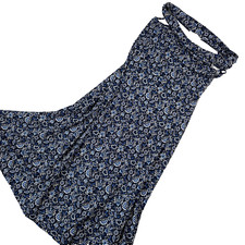 Ann Taylor Loft Dress M Navy Floral A-Line Off Shoulder Stretch Long Midi New