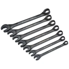 X6 Metric Ratcheting Open End Combination Wrench Set with Storage Rack (7-Piece)