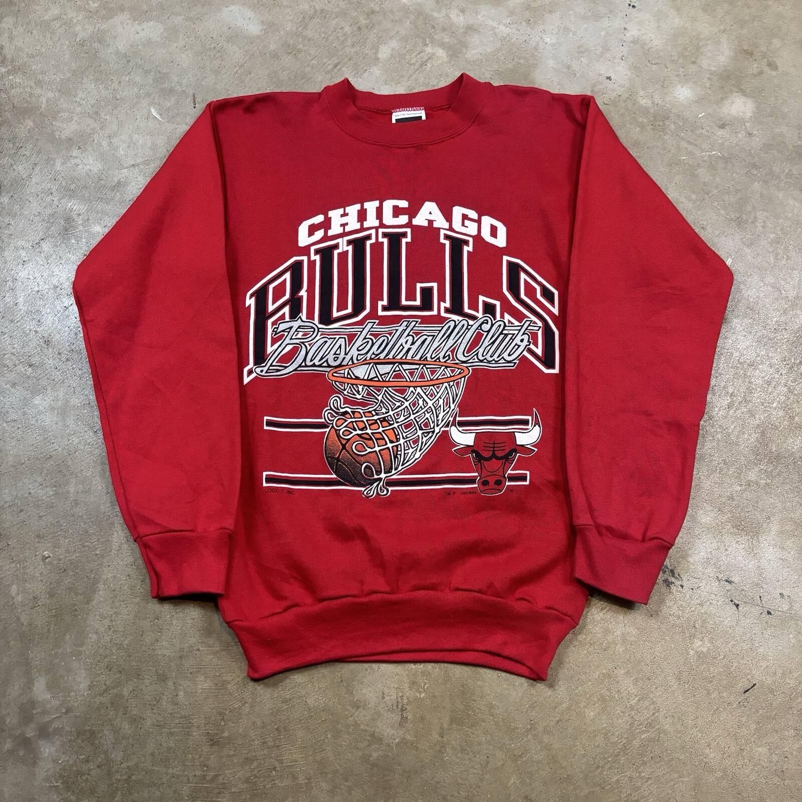 Vintage Chicago Bulls Sweatshirt Red NBA Basketball Crewneck Pullover 90s Medium