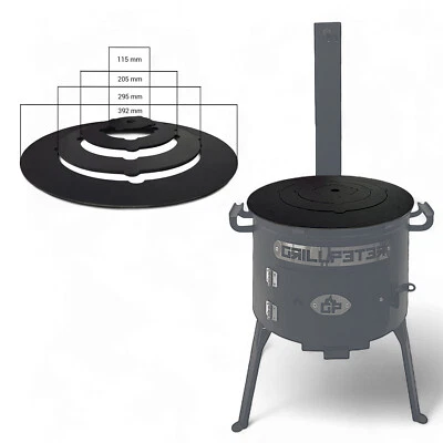 NAMANGAN Kochplatte mit Ringen für Utschak rund 4 mm Stahl alle Größen