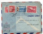 BOLIVIA 1944 bisected on cover La Paz to Santiago L4 CHILE