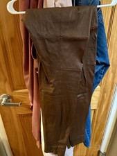 Ralph Lauren Women's Brown Lamb Leather Ankle Pants Pre-owned