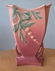 Roseville Pottery Bleeding Heart Pink 9"H Vase  #970-9 c. 1940 MINT Condition