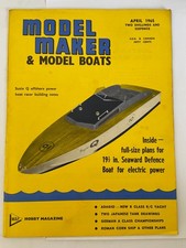 MODEL MAKER AND MODEL BOATS APRIL 1965 MAGAZINE FREE PLAN INCLUDED