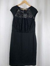 St. John Collection Lace Bodice Milano Knit Raglan Cap-Sleeve Dress, Size 10