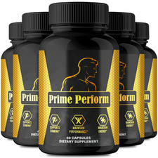 Prime Perform Capsules, Official PrimePerform Supplement Pills (5 Pack)
