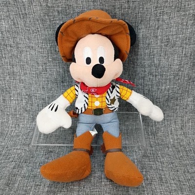 Disney Parks Authentic Original Mickey Mouse Toy Story Woody Plush 11  NOS Pixar
