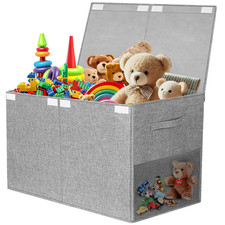 Large Toy Box Chest with Lid, Kids Toy Storage Organizer for Boys Girls, Big Toy