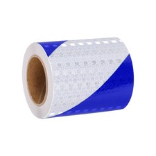 Nastro riflettente, 3 pollici x 16 piedi nastro riflettente in twill per rimorchio, blu bianco