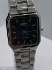 CITIZEN JUNCTION Eco Drive Square Black Dial Stainless Mens Watch