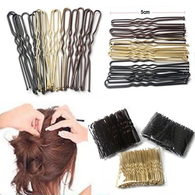 U Shaped Bobby Pins Waved Hair Clips Bridal Bun Updo Grip Women 50PCS Pack