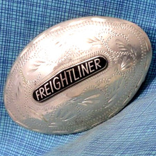 Freightliner Truck Belt Buckle Rare German Silver Vtg 80s Western Flair .NOX468