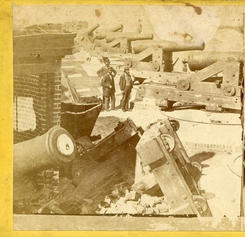 Civil War Fort Sumter Charleston SC 1861 Parapet Cannons; Osborn & Durbec CW271