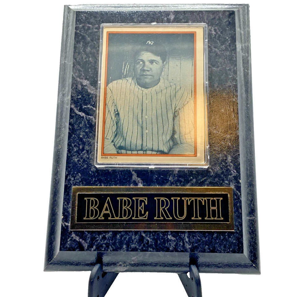 1985 Babe Ruth 7" X 5" wall Plaque Topps Circle K Collector Series Card #2 GOAT - Image 3 of 4