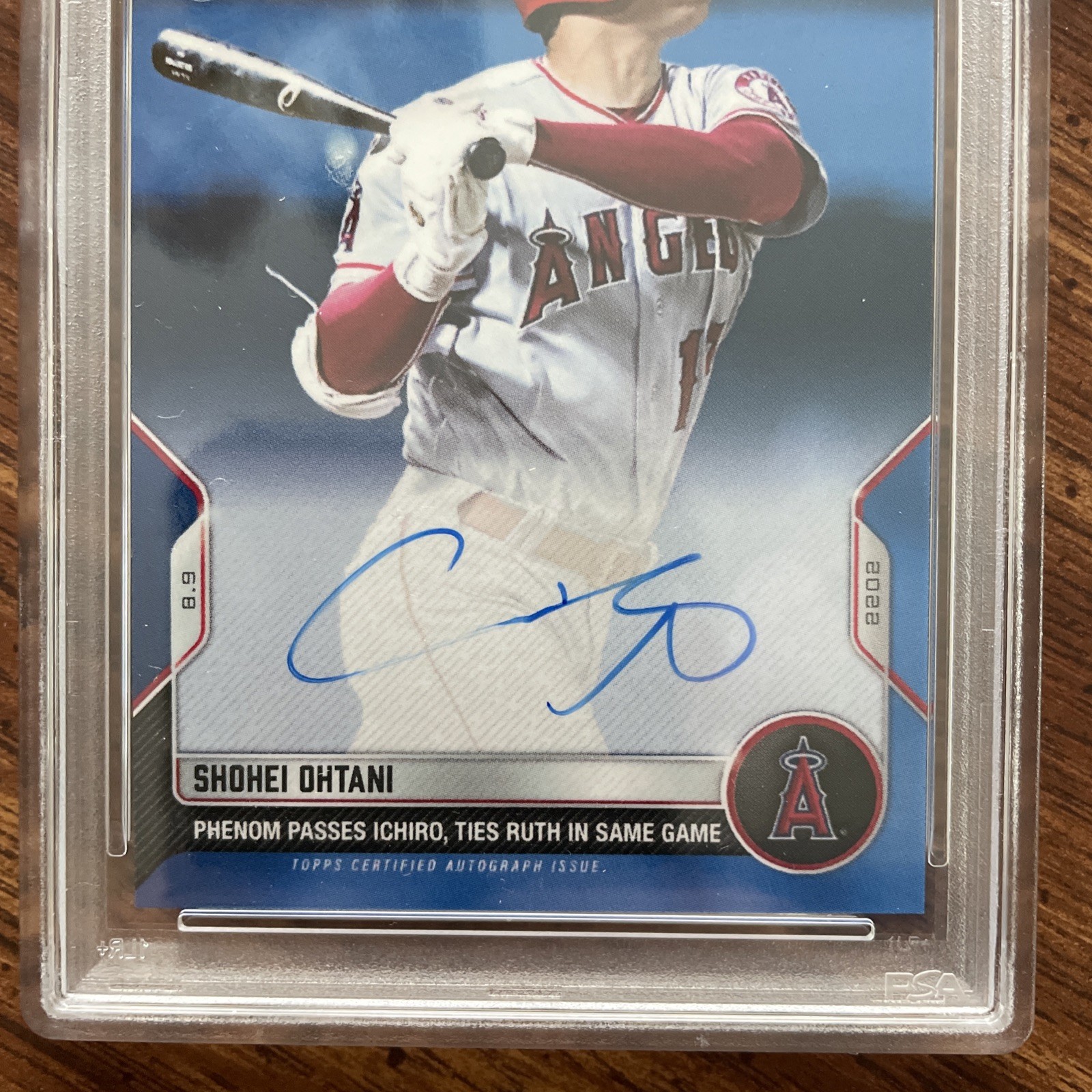 2022 TOPPS NOW 🔥 SHOHEI OHTANI 🔥- AUTO 03/49 - PASSES ICHIRO TIES RUTH! PSA 10 view 4