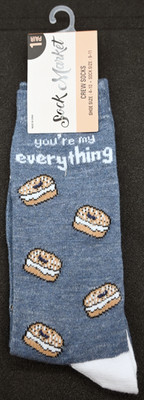 Sock Market Women s Crew Socks  You re My Everything  Everything Bagel Size 9 11