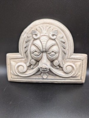 Vintage Chalkware Gargoyle Mystical Face Wall Plaque 8x7x3''