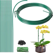 19.5 Ft Cuttable Bendable Plant Stakes Roll, Plant Support Orchid Stakes, Garden