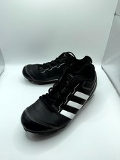 Adidas Rundown ABBC18 Kids 2.5 Sneakers Core Black White Lace Up Baseball Cleats