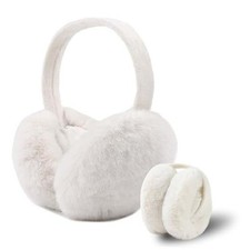 Women Winter Earmuffs Warm Fluffy Ear Warmer for Lady Ear Cover Milk White