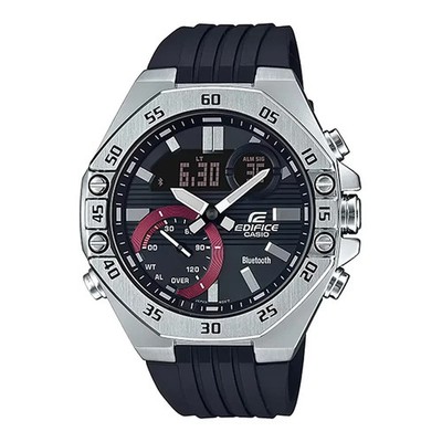 Casio Edifice Black Dial Men's Sports Resin Band Watch ECB-10P-1ADF