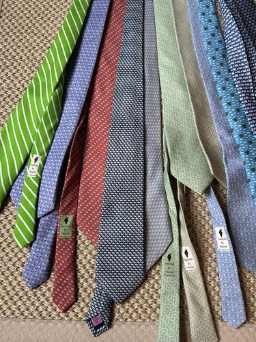 Vineyard Vines, Ferragamo, Thomas Pink Printed Silk Ties Lot of 12