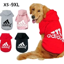 Adidog Dog Hoodie Fleece Sweatshirt Coat for Small to Large Dogs Winter Warm