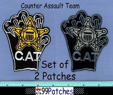 CAT TEAM (2 Patches LOT) WASHINGTON DC SECRET SERVICE Shoulder Patch CAT SWAT 7G