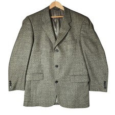 Blazer De Colección Claiborne Lana de Cordero 40R The Bon Abrigo Deportivo Verde Oliva Claro Ojo de Pájaro