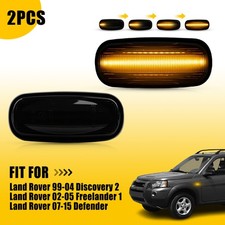 2x LED Black Smoked Side Indicator For Land Rover Defender 90 110 Repeater Light