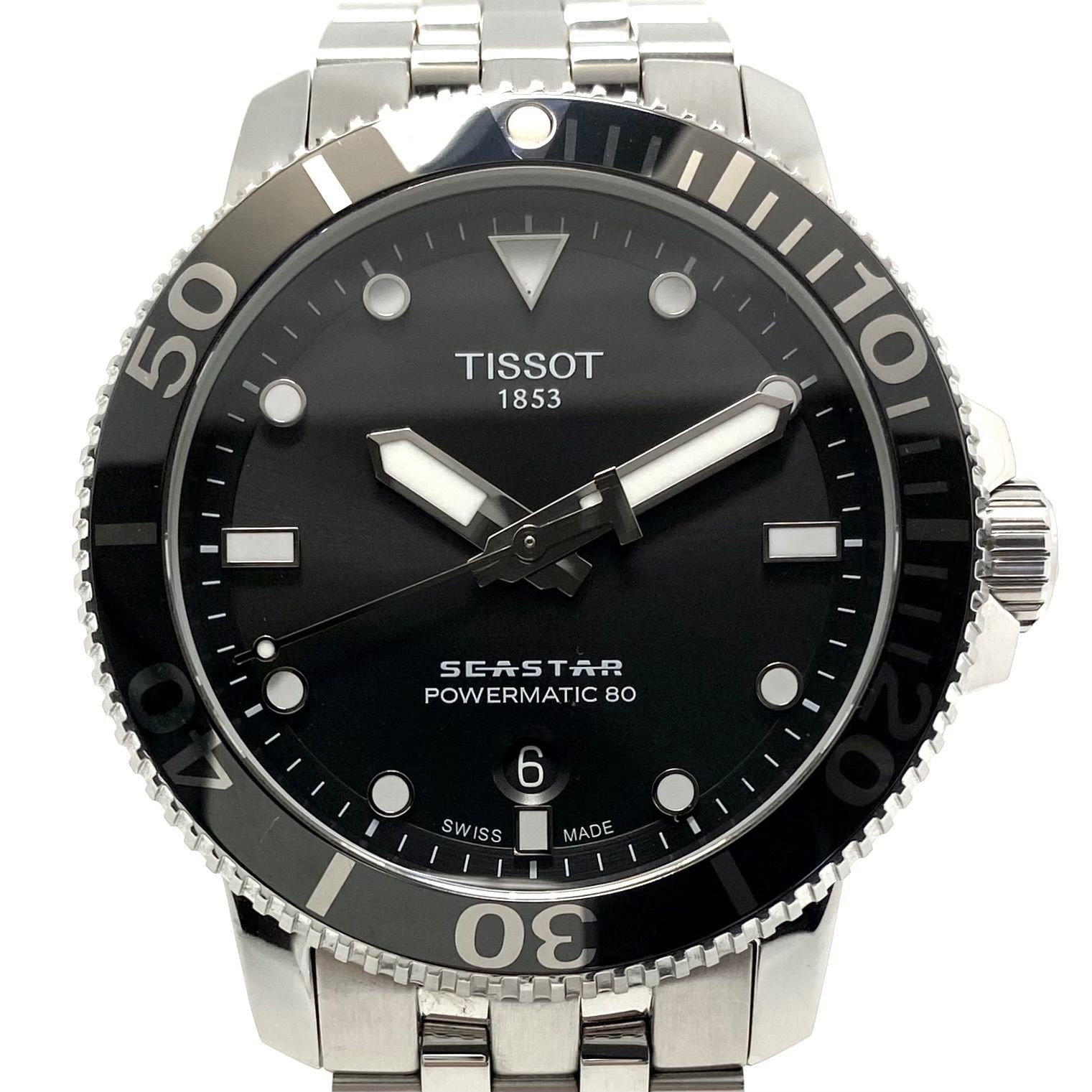 Tissot Seastar 1000 Powermatic 80 Automatic Watch Black, Date, 30ATM Used