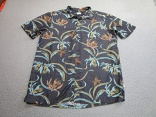 Jack ONeill Shirt Mens 2XL Black Hawaiian Aloha Floral Button Front Relaxed